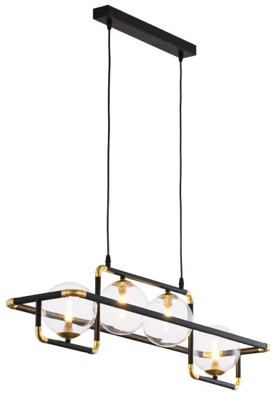 Jupiter 1982 - Csillár zsinóron ZAFRA 4xG9/10W/230V fekete