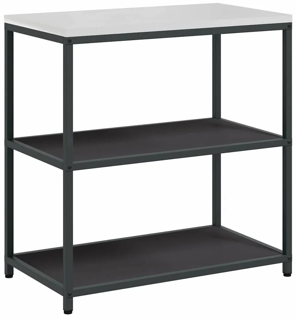 Konyhai tárolópolc polcokkal tárolóval Fekete Acél