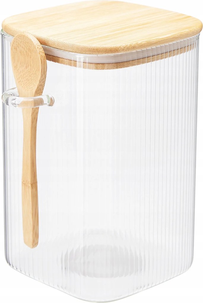 Üveg tároló 1150ml bambusz fedéllel