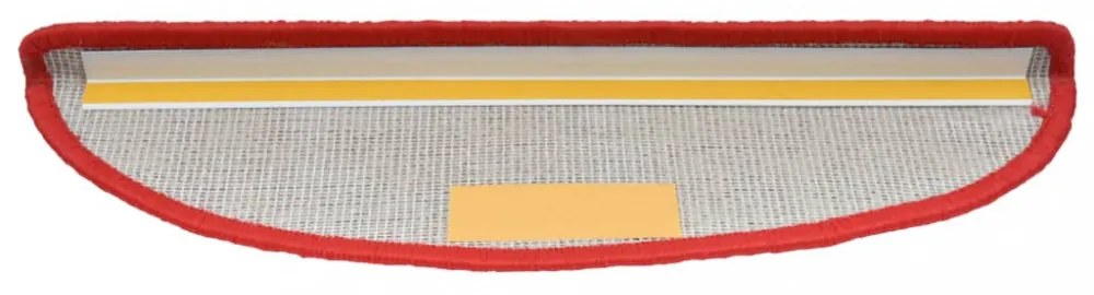 10 db piros, félkör alakú, nagy lépcsőszőnyeg 65 x 21 x 4 cm