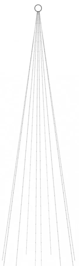 karácsonyfa zászlórúdon 310 hideg fehér LED-del 300 cm