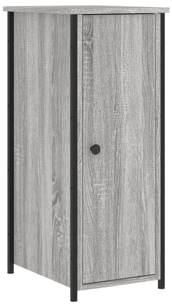 2 db szürke sonoma színű szerelt fa éjjeliszekrény 32x42x80 cm