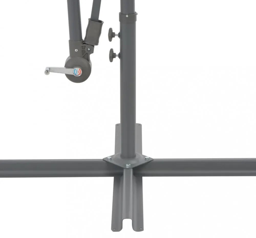 bordó konzolos napernyő LED-világítással 350 cm