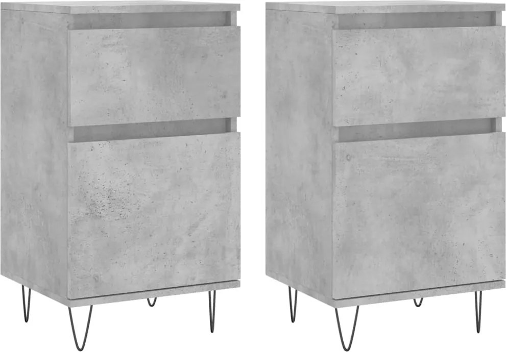 vidaXL 2 db betonszürke szerelt fa tálalószekrény 40 x 35 x 70 cm