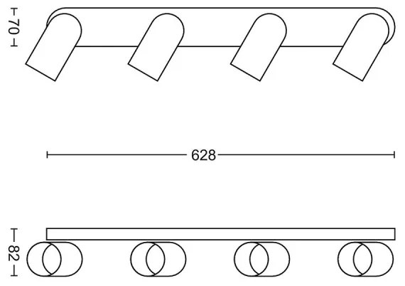 Philips 50584/31/PN - Spotlámpa MYLIVING PONGEE 4xGU10/5,5W/230V