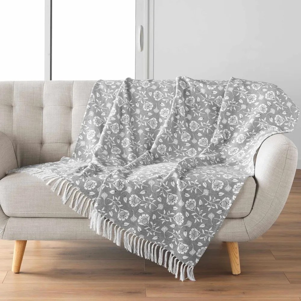 Szürke takaró 125x150 cm Flavie – douceur d'intérieur