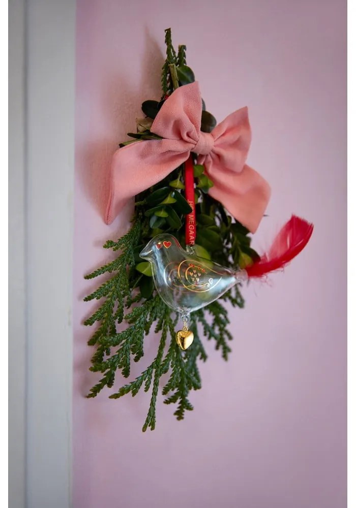 Üveg kézzel fújt karácsonyfadísz 7 cm Ann-Sofi Romme Annual Christmas Bird 2025 – Holmegaard