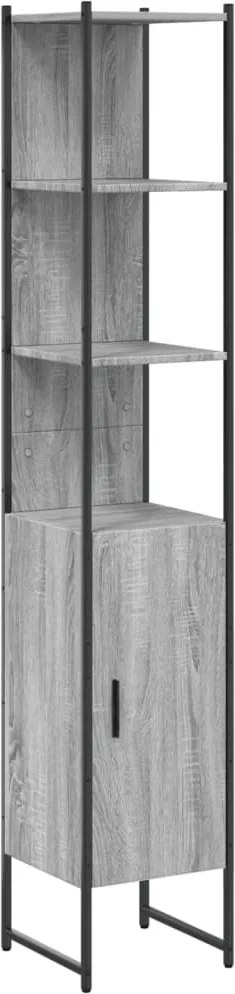 vidaXL szürke sonoma színű szerelt fa fürdőszobaszekrény 33x33x185,5cm