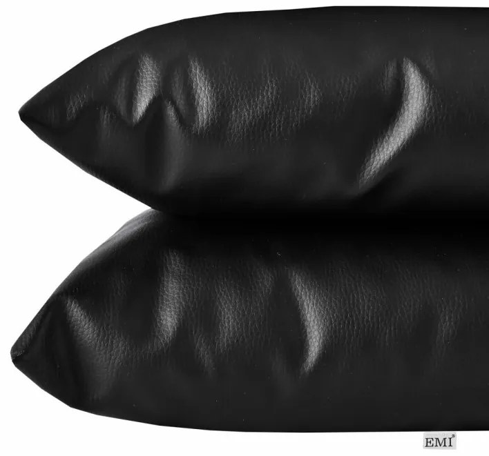 EMI fekete színű műbőr párna, Párna 50x50 cm