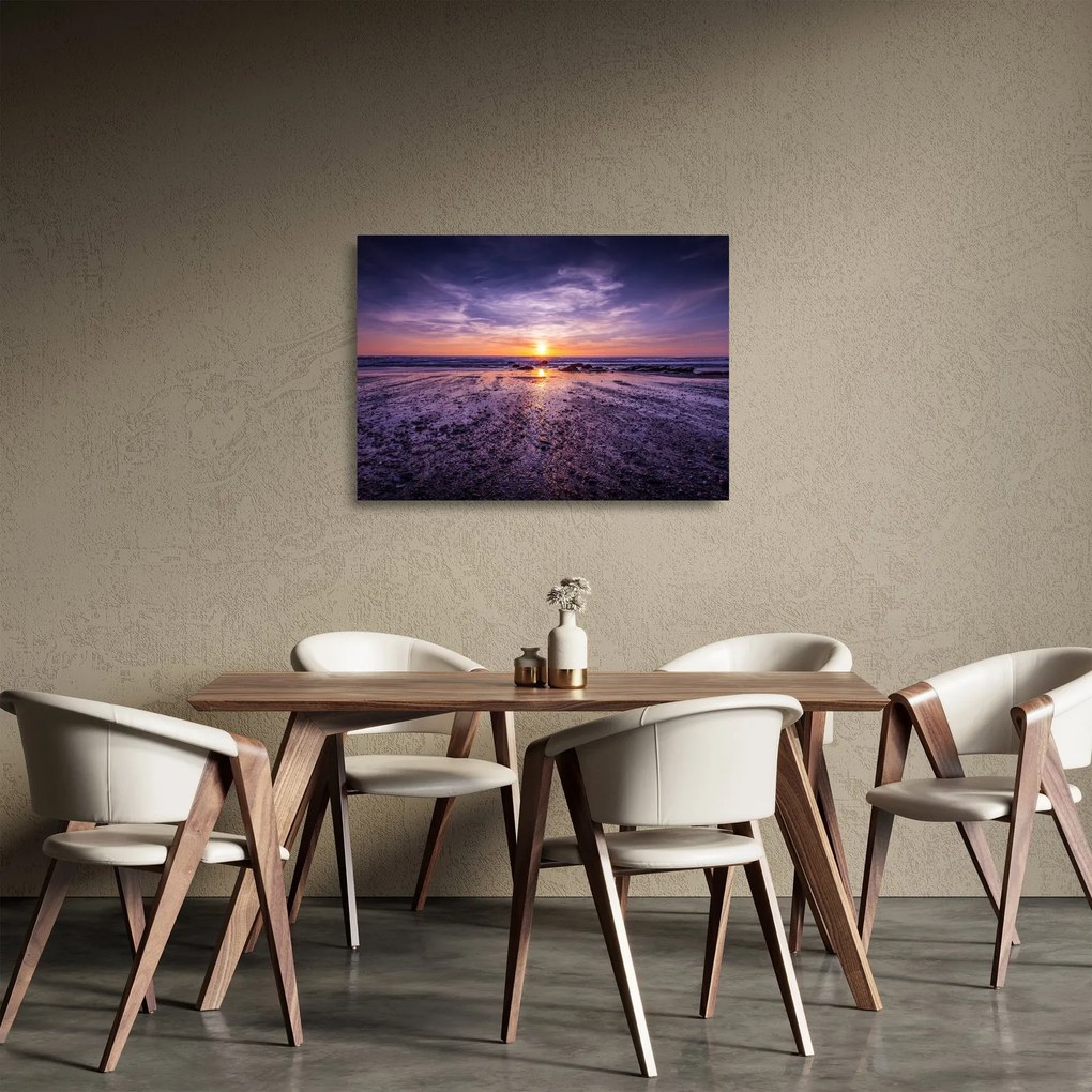 Tengerparti kép - naplemente (üvegen) (70x50 cm)