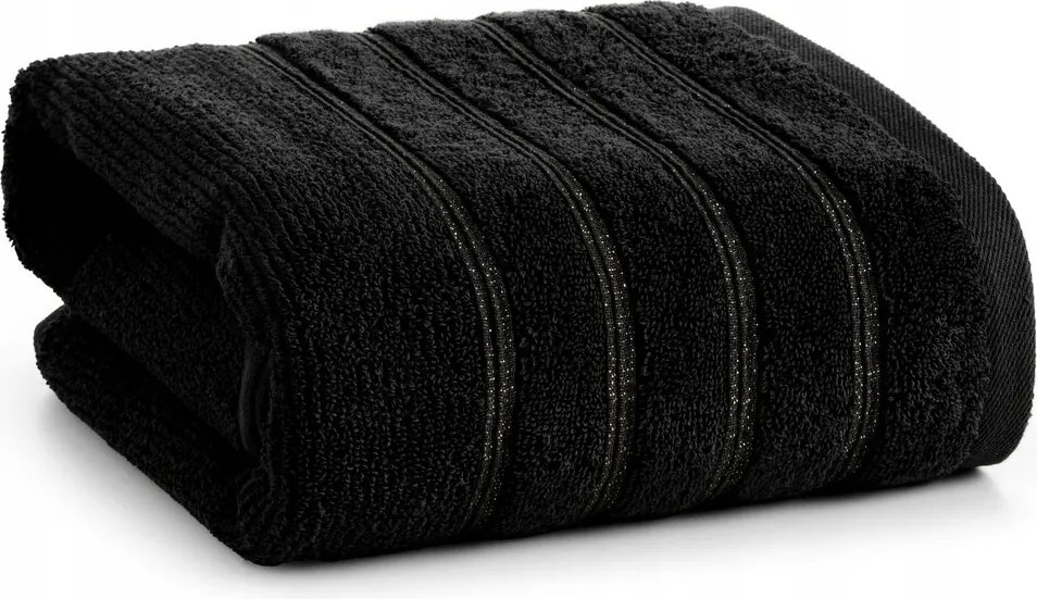 Fürdőlepedő 70X140 fekete, dekoratív varrásokkal modern