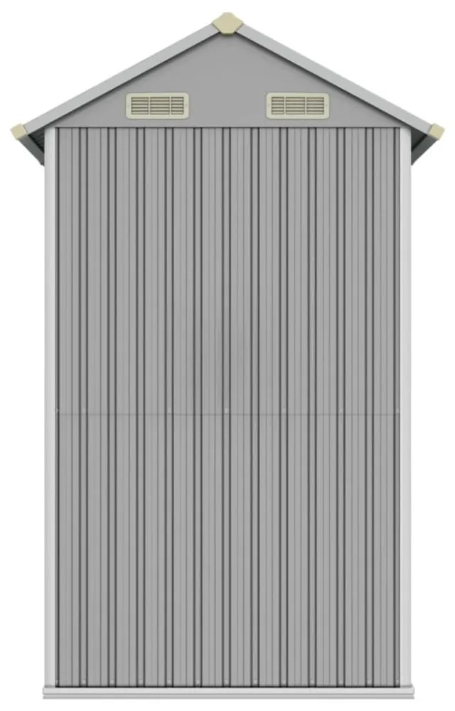 világosszürke horganyzott acél kerti fészer 192 x 152,5 x 237 cm