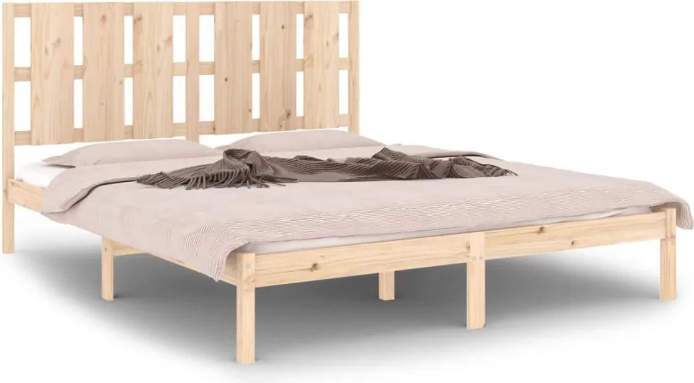 vidaXL King Size tömör fa ágykeret 150 x 200 cm