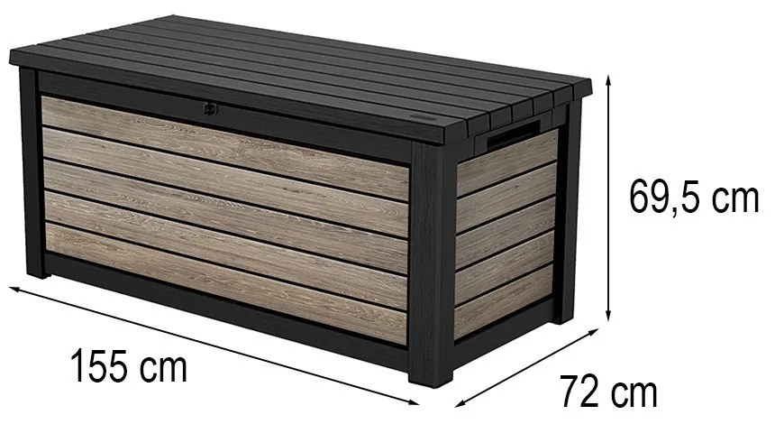 Decocoat műanyag kerti láda 630 L