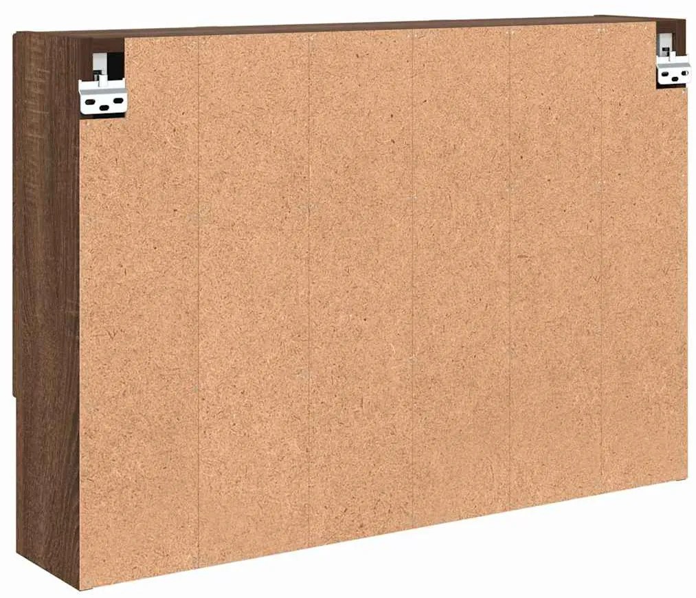 Fürdőszobai tükörszekrény barna tölgy 80 x 17 x 55 cm Faanyag