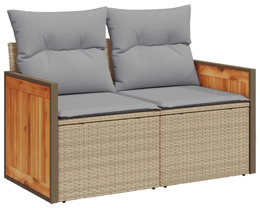 Kerti Kanapé Szett 11 pcs Bézs 90 x 55 x 71 cm polirattan