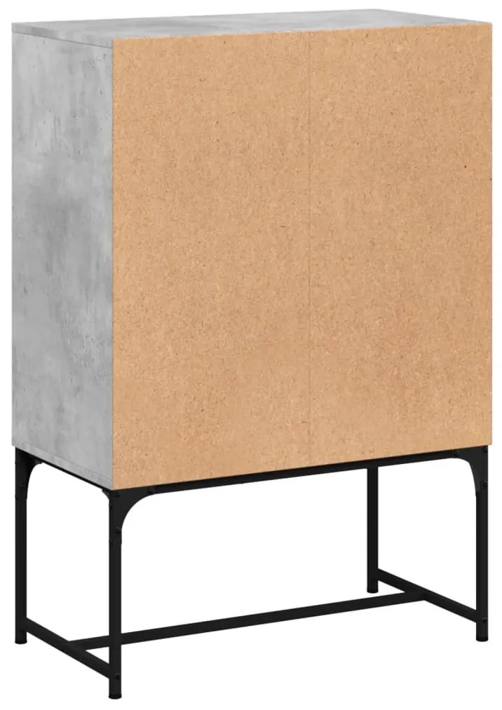 betonszürke kisszekrény üvegajtókkal 69x37x100 cm