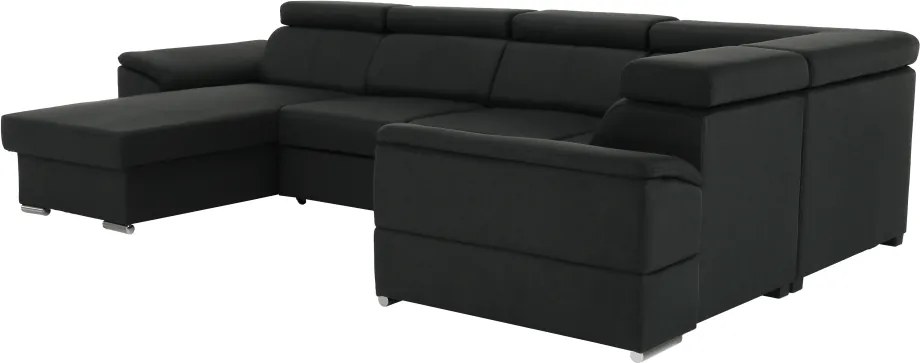 Ülőgarnitúra, sötétszürke, balos kivitel, SEGORIA ROH U