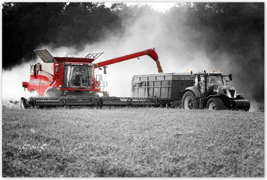 Poszterek 120x80 Piros traktor Aratás