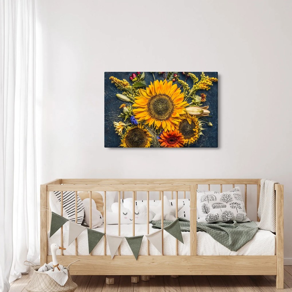 Kép - Őszi virágok (90x60 cm)