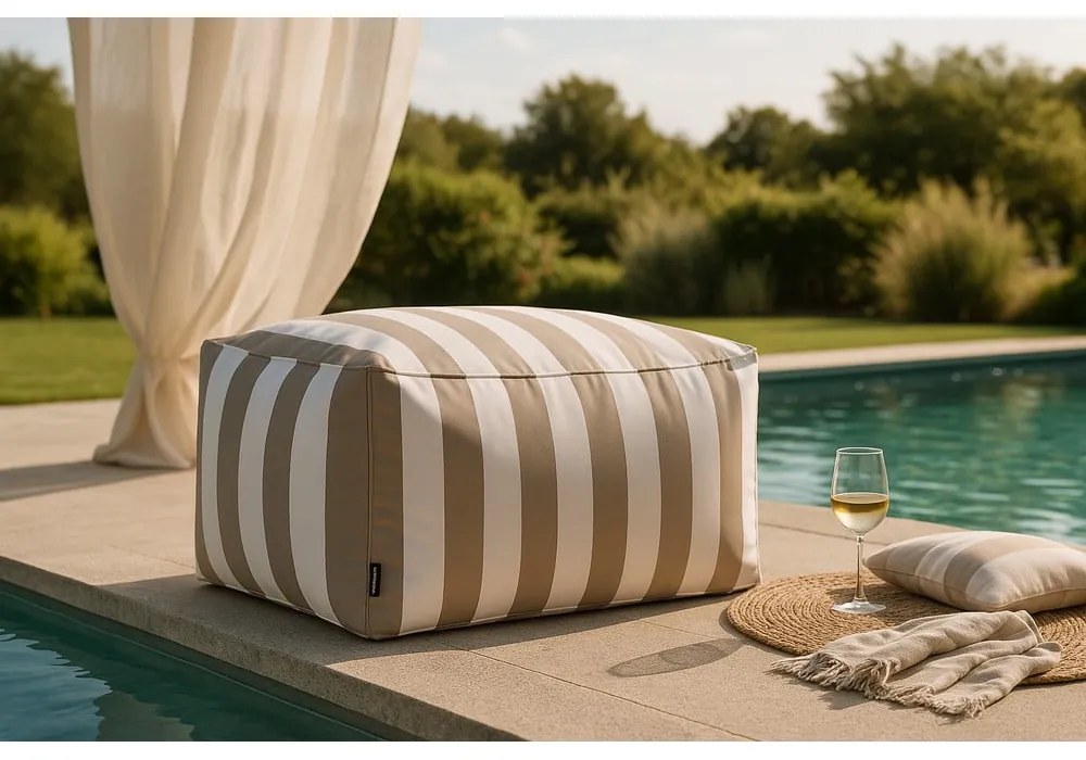 Fehér-szürke kerti babzsák – Bonami Essentials