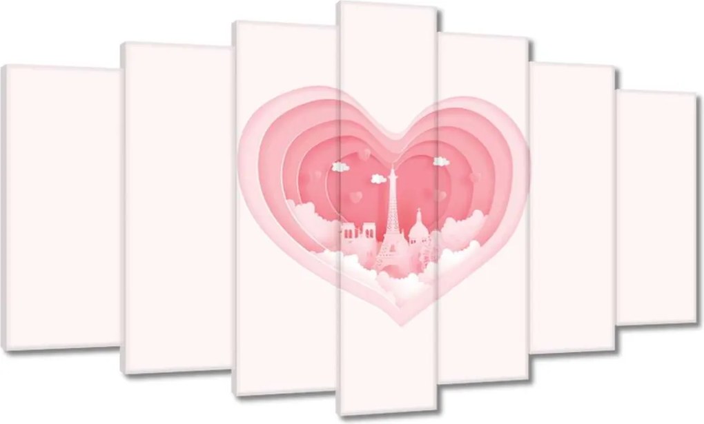 Vászonkép 140x80 Szerelmes Párizs Rózsaszín