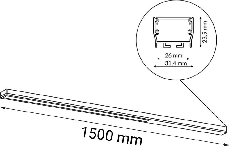 Antigo Hiate 1813 Vonalas lámpa 2x24W/LED 3000K 2930lm IP20