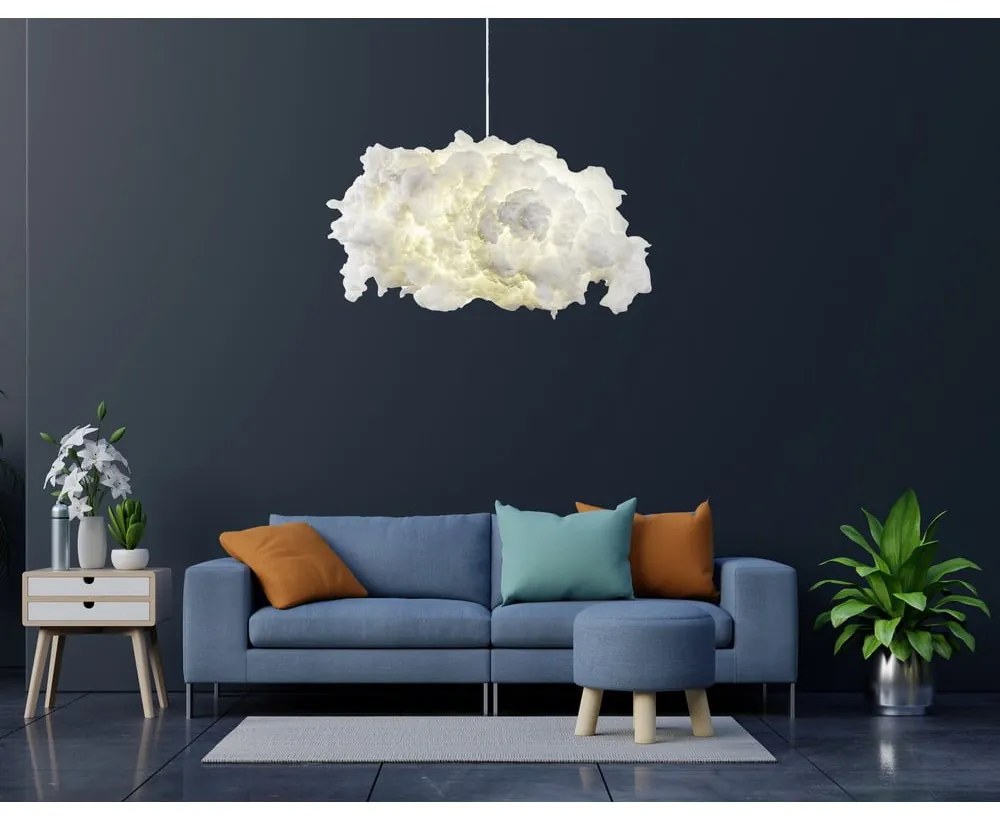 Fehér függőlámpa textil búrával Serenity – Opviq lights