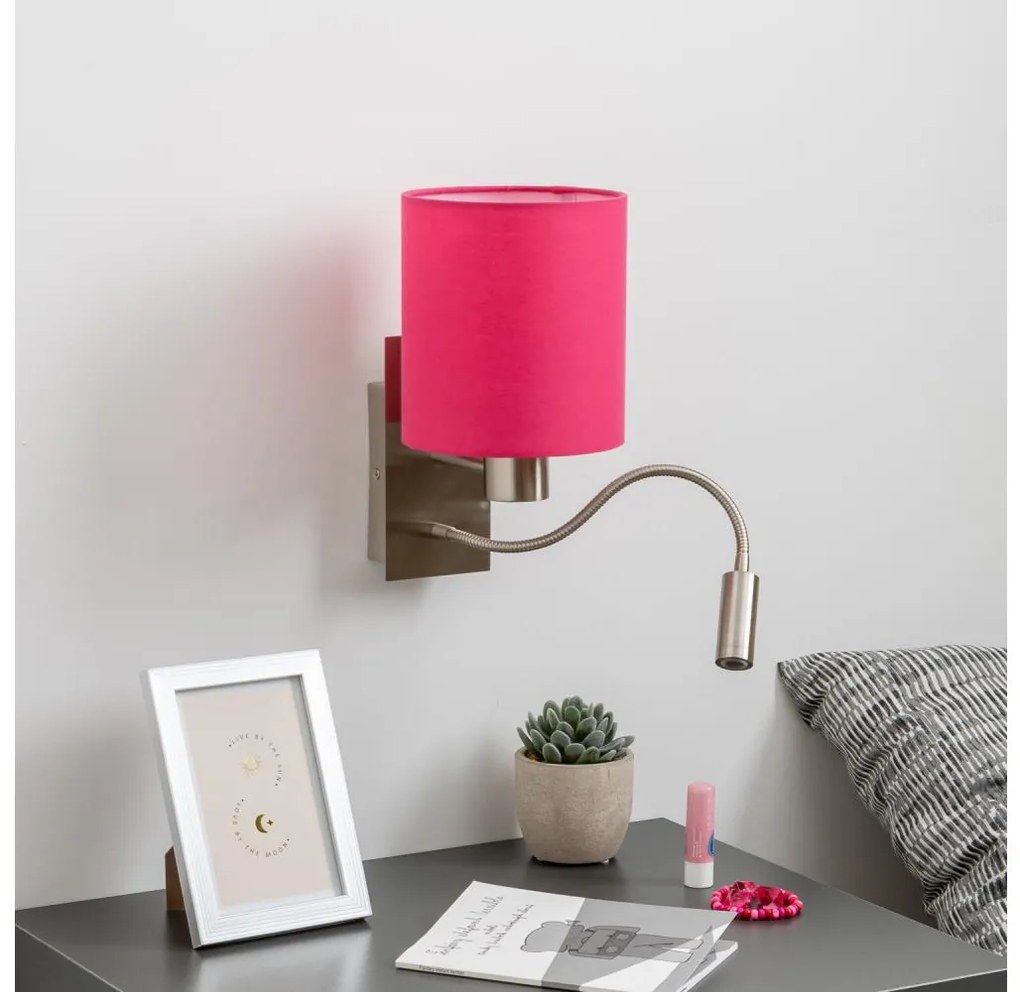 Brilagi - LED Fali lámpa NUBILA 1xE27/25W/230V + LED/3W króm/rózsaszín