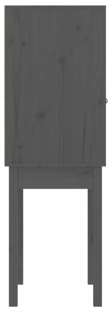 szürke tömör fenyőfa magasszekrény 60 x 40 x 120 cm
