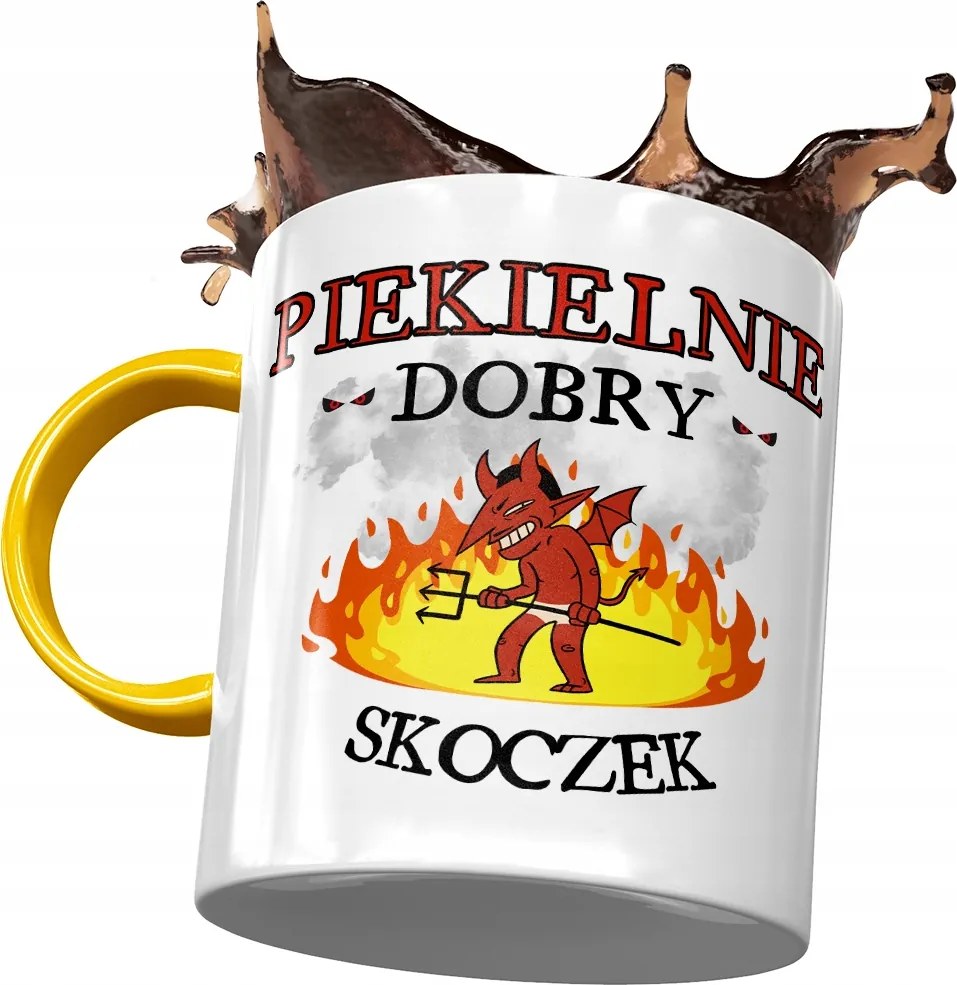 Sárga Bögre Ugrálónak Pokolian Jó Ugráló Nyomtatott Fotóval