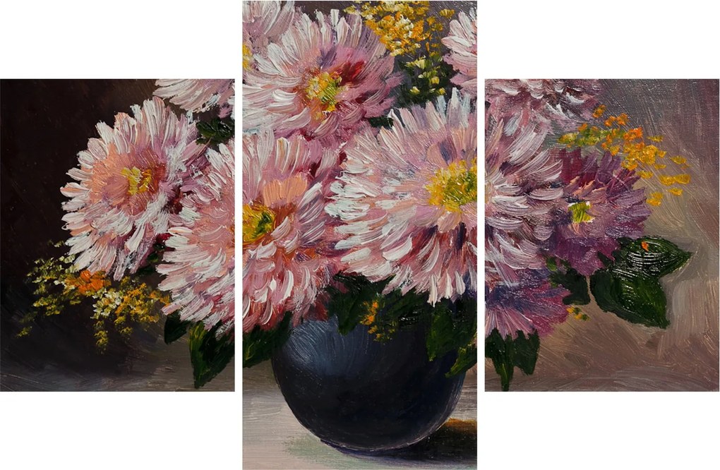 Kép - olajfestmény, virágok a vázában (90x60 cm)