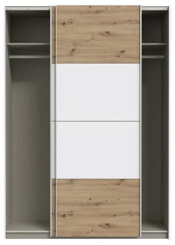 Gardróbszekrény KARO 150x210 cm fehér/artisan tölgy