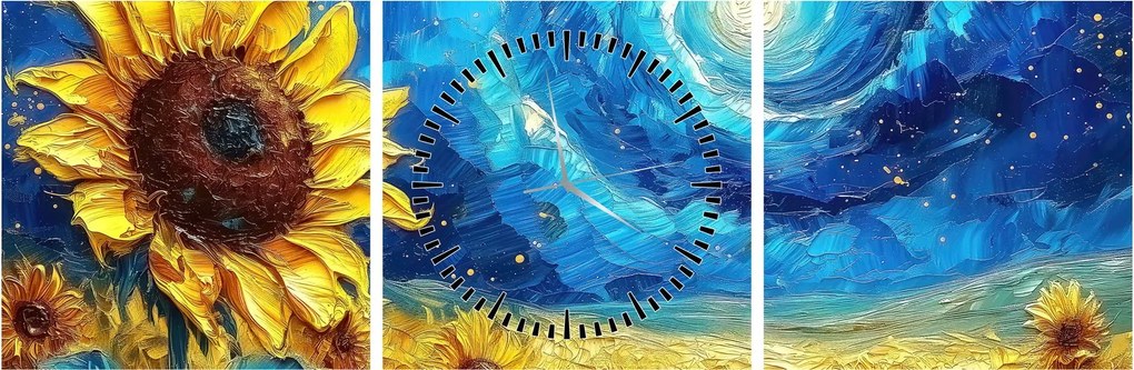 Kép - Festés napraforgó (órával) (90x30 cm)