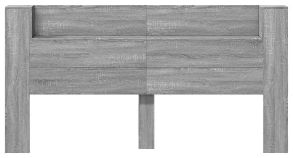 szürke sonoma színű áthidalószekrény LED-ekkel 200x16,5x103,5cm