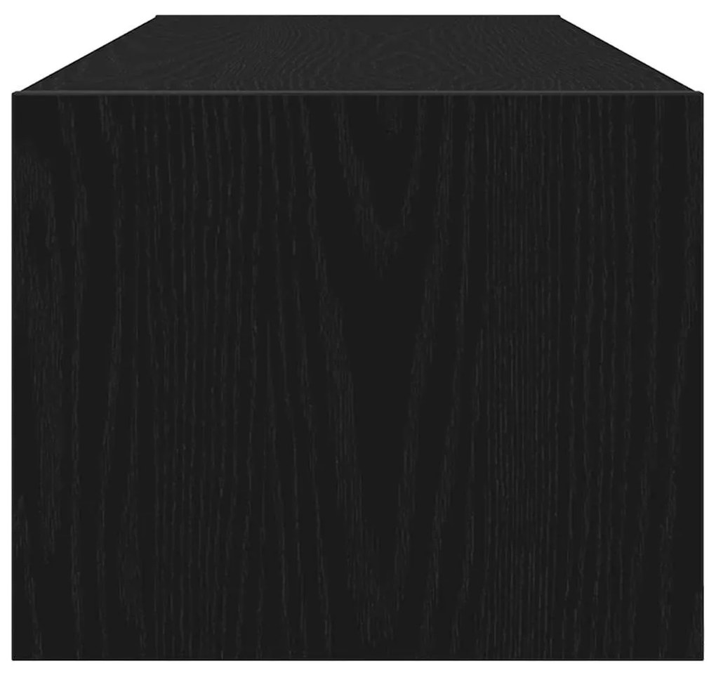 2 db fekete tölgy színű szerelt fa TV-szekrény 100x31x25,5cm
