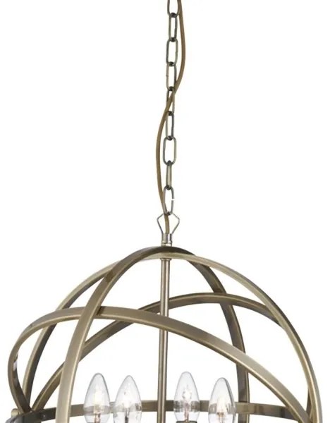 Searchlight 2474-4AB - Láncos csillár ORBIT 4xE14/60W/230V sárgaréz