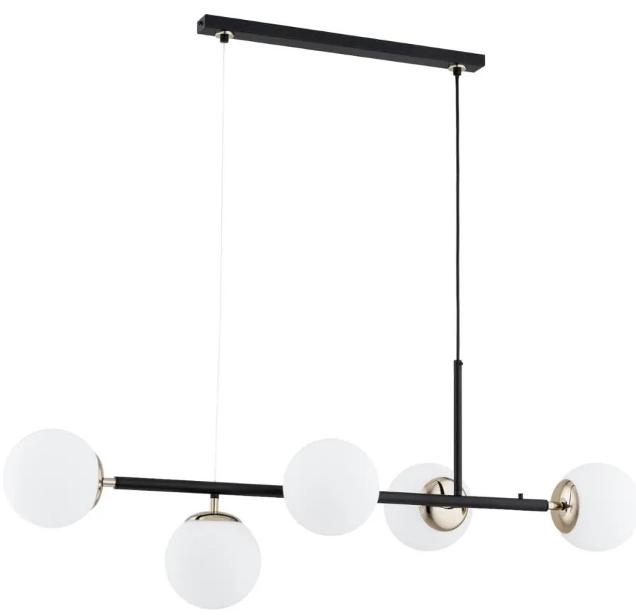 Csillár zsinóron DANSA 5xE14/10W/230V fekete/arany