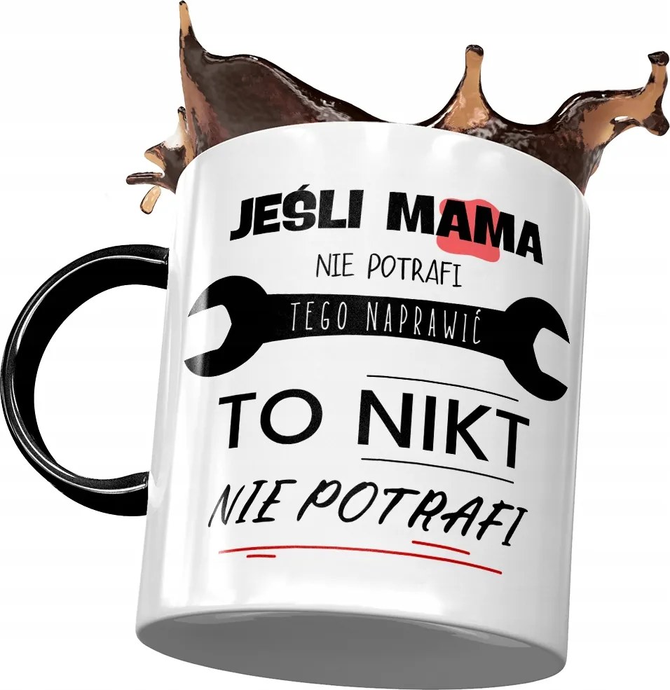 Fekete Bögre Anyák napjára Nyomtatott fényképpel