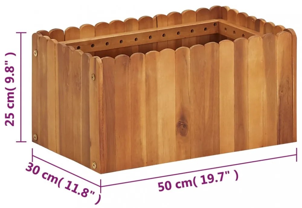 tömör akácfa kerti magaságyás 50 x 30 x 25 cm