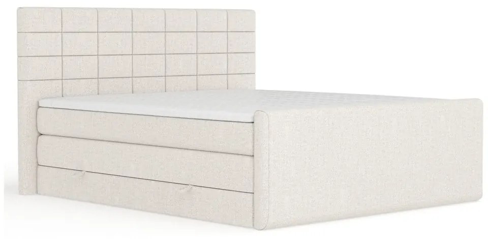 Bézs ágyneműtartós boxspring ágy 160x200 cm Ava – Maison de Rêve