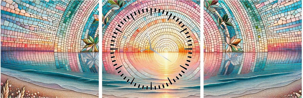 Kép – Naplemente mozaik (órával) (90x30 cm)