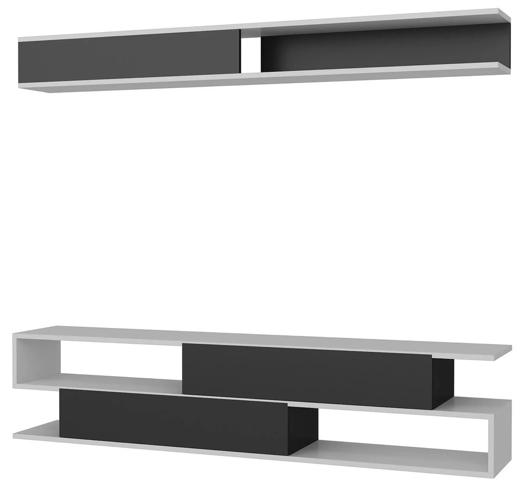 TV szekrény Sims - Black, White