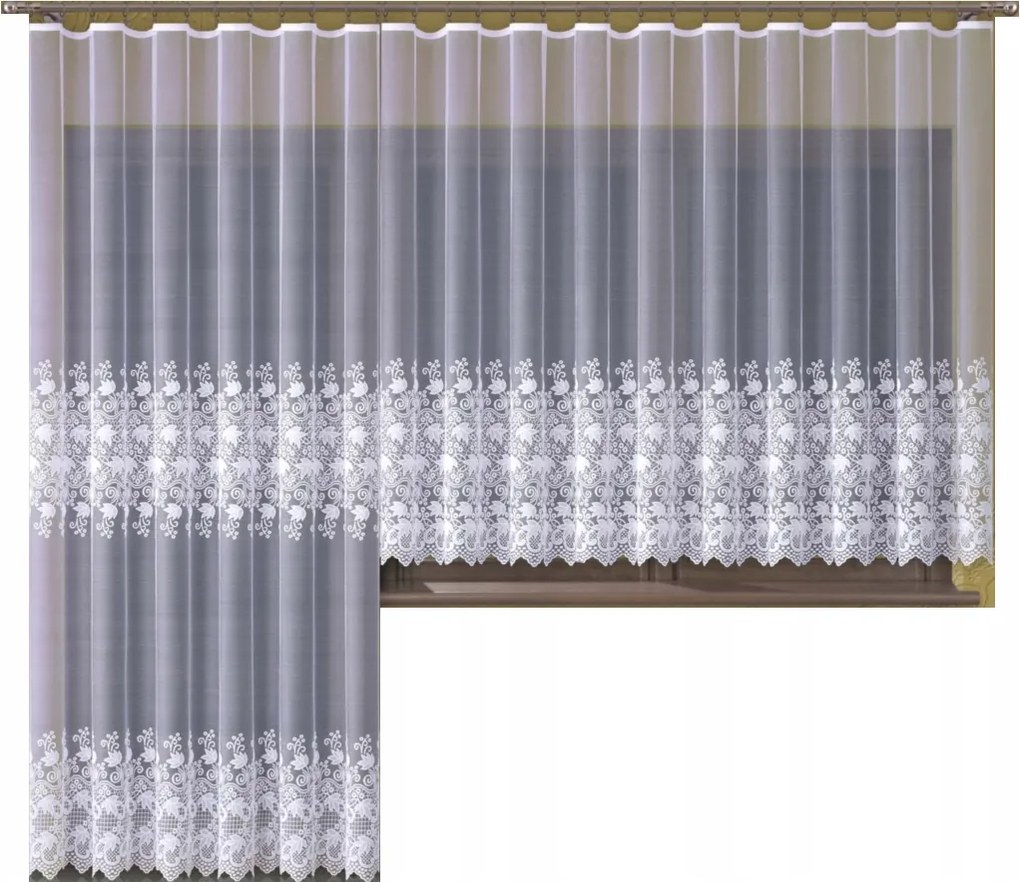 Mg Függöny jacquard 628/42 Fehér 200x250 szalaggal M