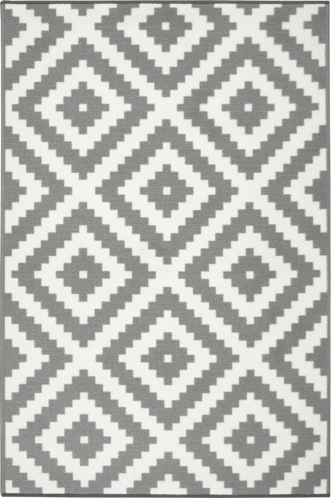 Csúszásgátló Szőnyeg Világos Szürke Rombuszok A Konyhába A Folyosóra 100x200 cm