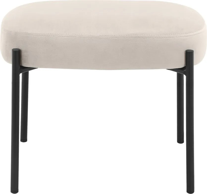 Krémszínű bársony fotel lábtartóval Jerry – Støraa