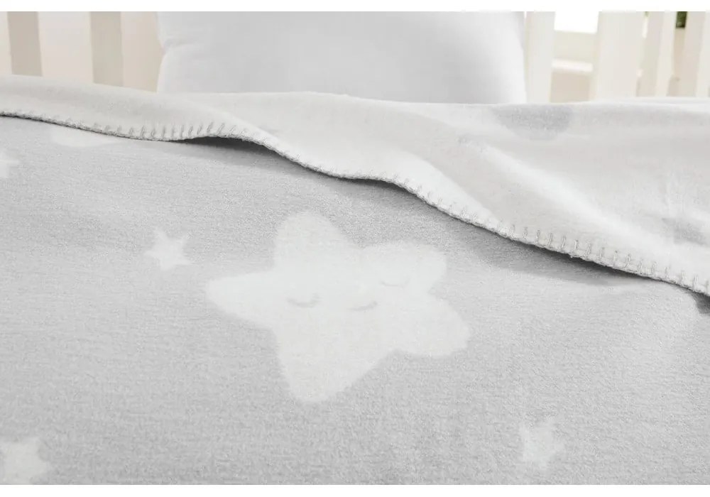 Világosszürke fleece gyerek takaró 100x120 cm Star – Mijolnir