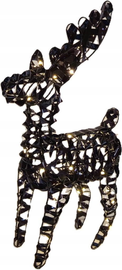 Led rénszarvas Fekete dekoratív karácsonyi figura Világító Led