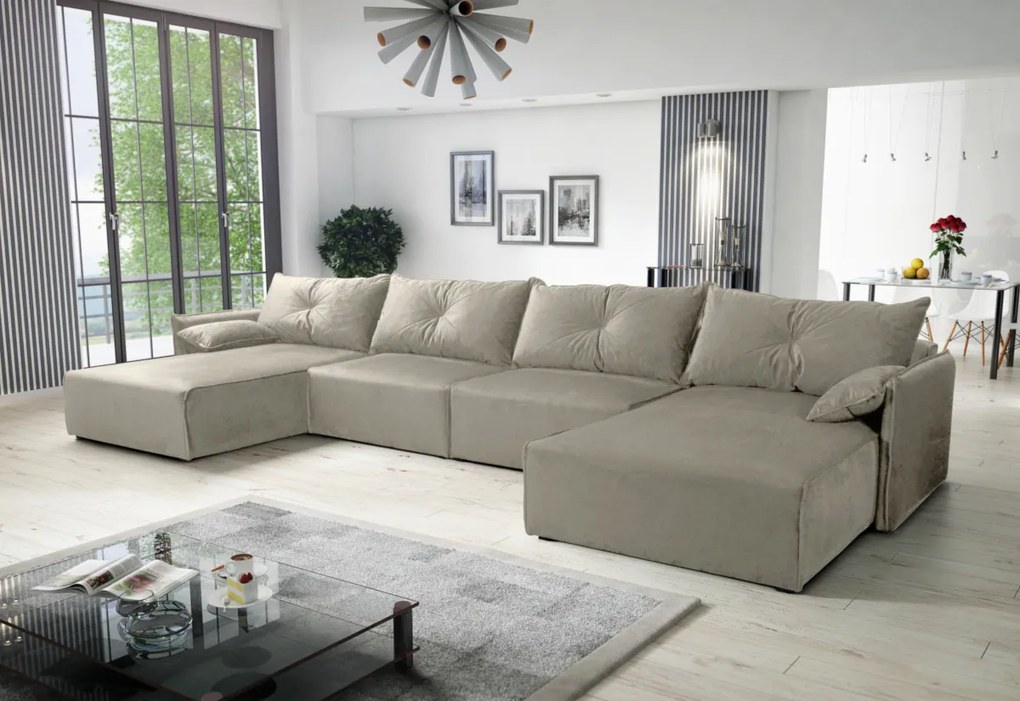 MENOM U alakú ülőgarnitúra, 420x85x179, royal 22