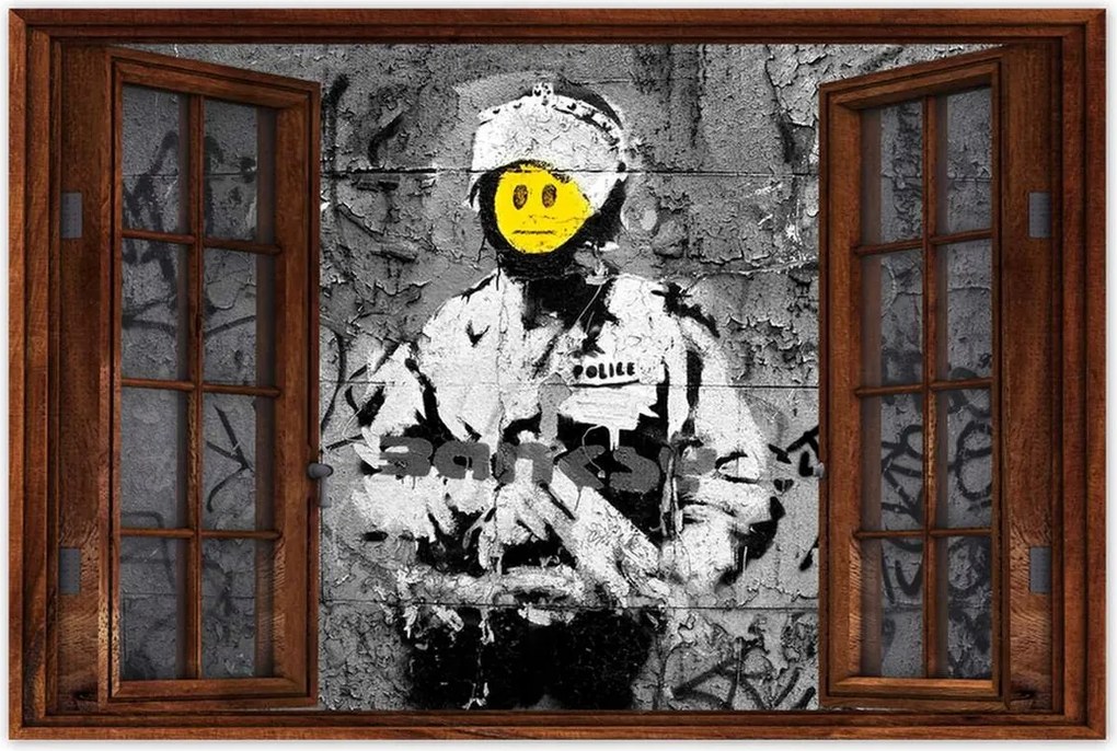 Poszter 60x40 Banksy Smiley